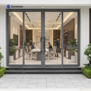 Cửa Trượt Quay Eurotech Hoàng Gia - Hệ nẹp rời 8.0 Màu Ghi Xám