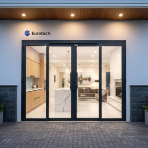 Cửa Trượt Quay Eurotech Hoàng Gia – Hệ Nẹp Rời 8.0 Màu Đen