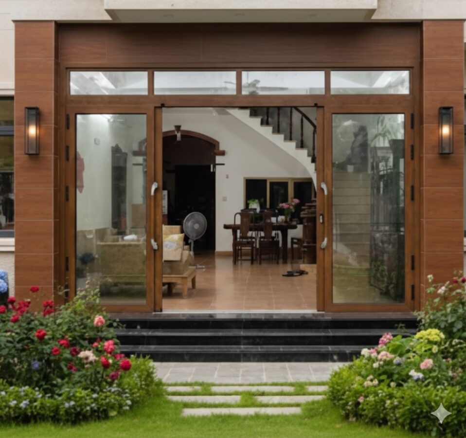 CỬa TrƯỢt Quay Eurotech HoÀng Gia MÀu VÂn GỖ TrẮc