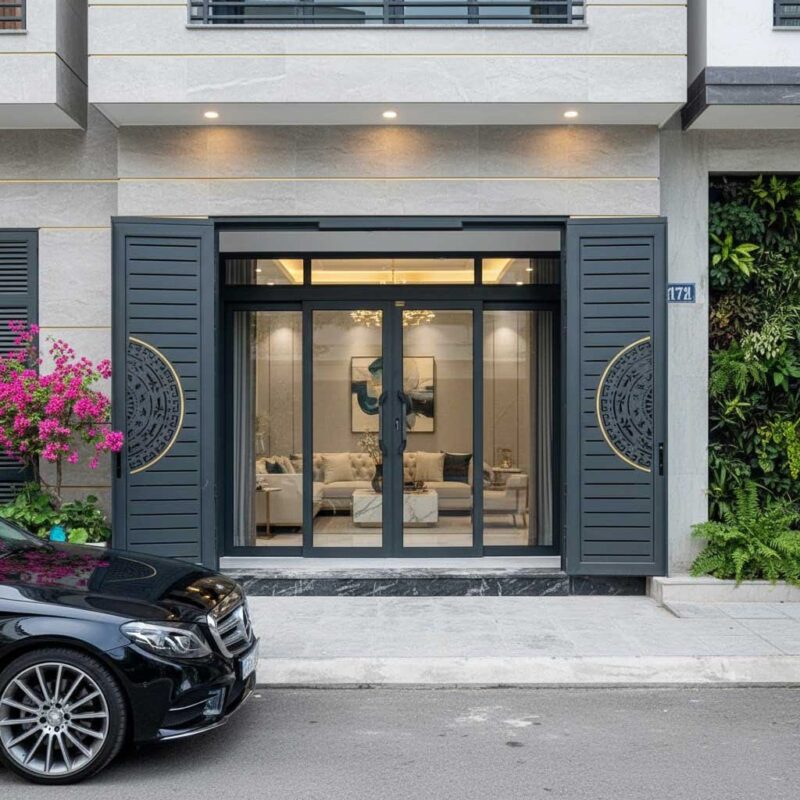 Cửa Trượt Quay Hoàng Gia Mau Xam đa Nep Roi 8