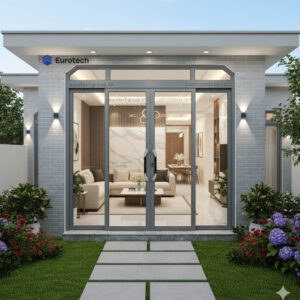 CỬa TrƯỢt Quay Eurotech HỆ Vip 68 NẸp RỜi 8.0 MÀu Ghi Xam