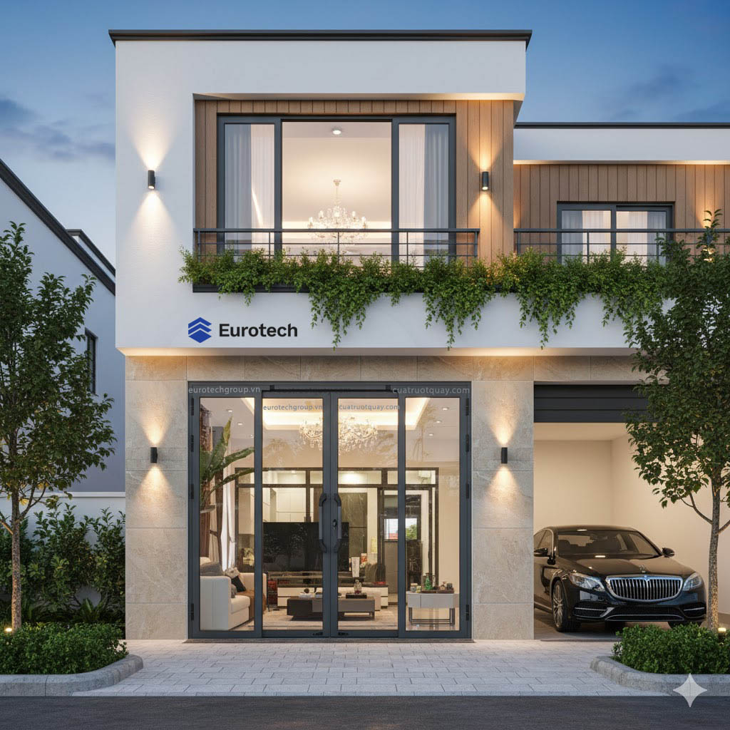 CỬa TrƯỢt Quay Eurotech HỆ Vip 68 NẸp RỜi 8.0 MÀu XÁm Đa W
