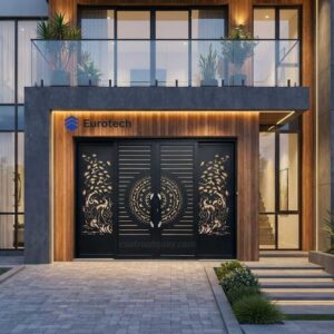 Cửa Cổng Trượt Quay Eurotech Hoàng Gia hệ nẹp rời 8.0 - Màu Đen