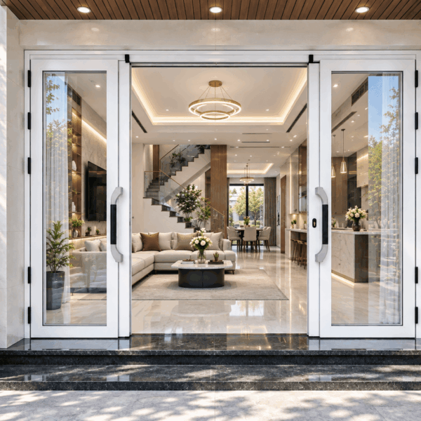 Cửa trượt quay Eurotech Hoàng Gia màu trắng