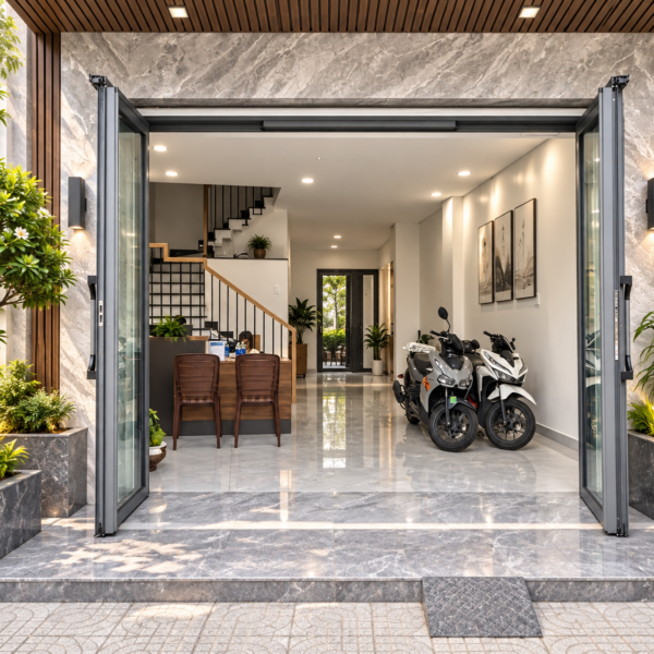 Cửa trượt quay Eurotech Hệ VIP 68 – NẸP RỜI 8.0 – Màu Ghi Xám – 4 Cánh